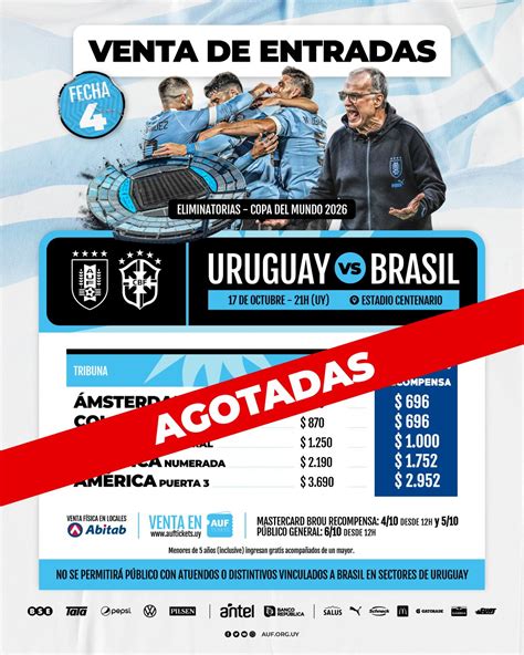 entradas uruguay vs brasil